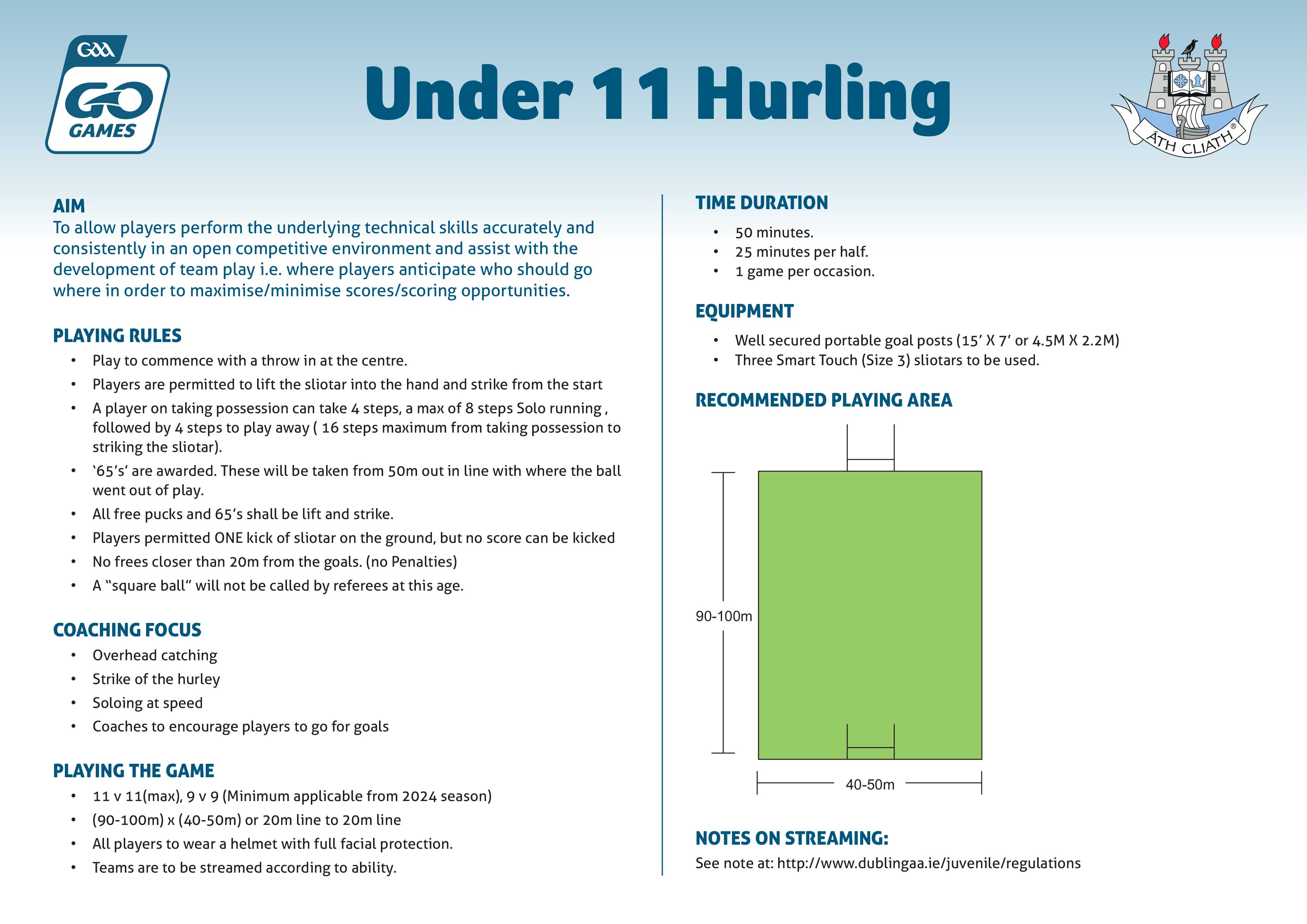 u11 hurling rules 2